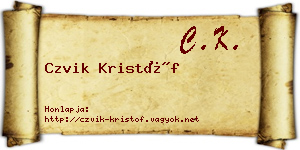 Czvik Kristóf névjegykártya