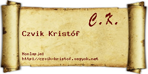 Czvik Kristóf névjegykártya