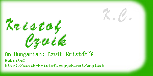 kristof czvik business card